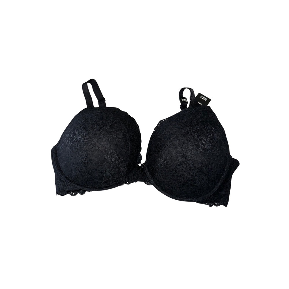 Torrid Curve Push Up Plunge Black Lacey Bra Size 42DDD New
